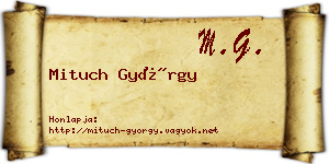 Mituch György névjegykártya
